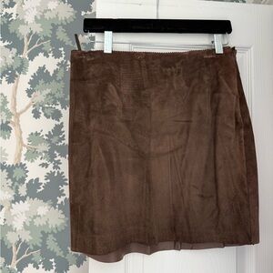 90’s Nicole Miller Chocolate Brown suede Mini Skirt